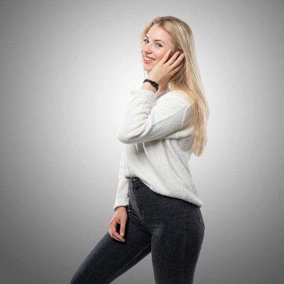 Leather Bracelet Women Knot Black 16cm Stainless Steel Clasp Gift Box - Picture 3 of 9